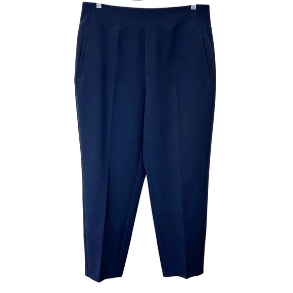 Athleta Endless High Rise Pants Women's 14 Navy Business Casual Travel - Picture 1 of 9